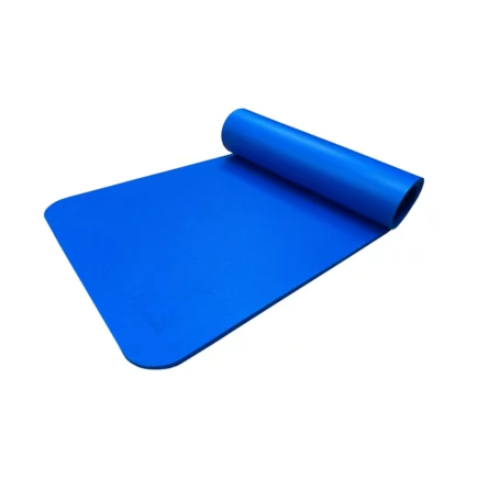 Tapis d'exercice vps bleu enroulé